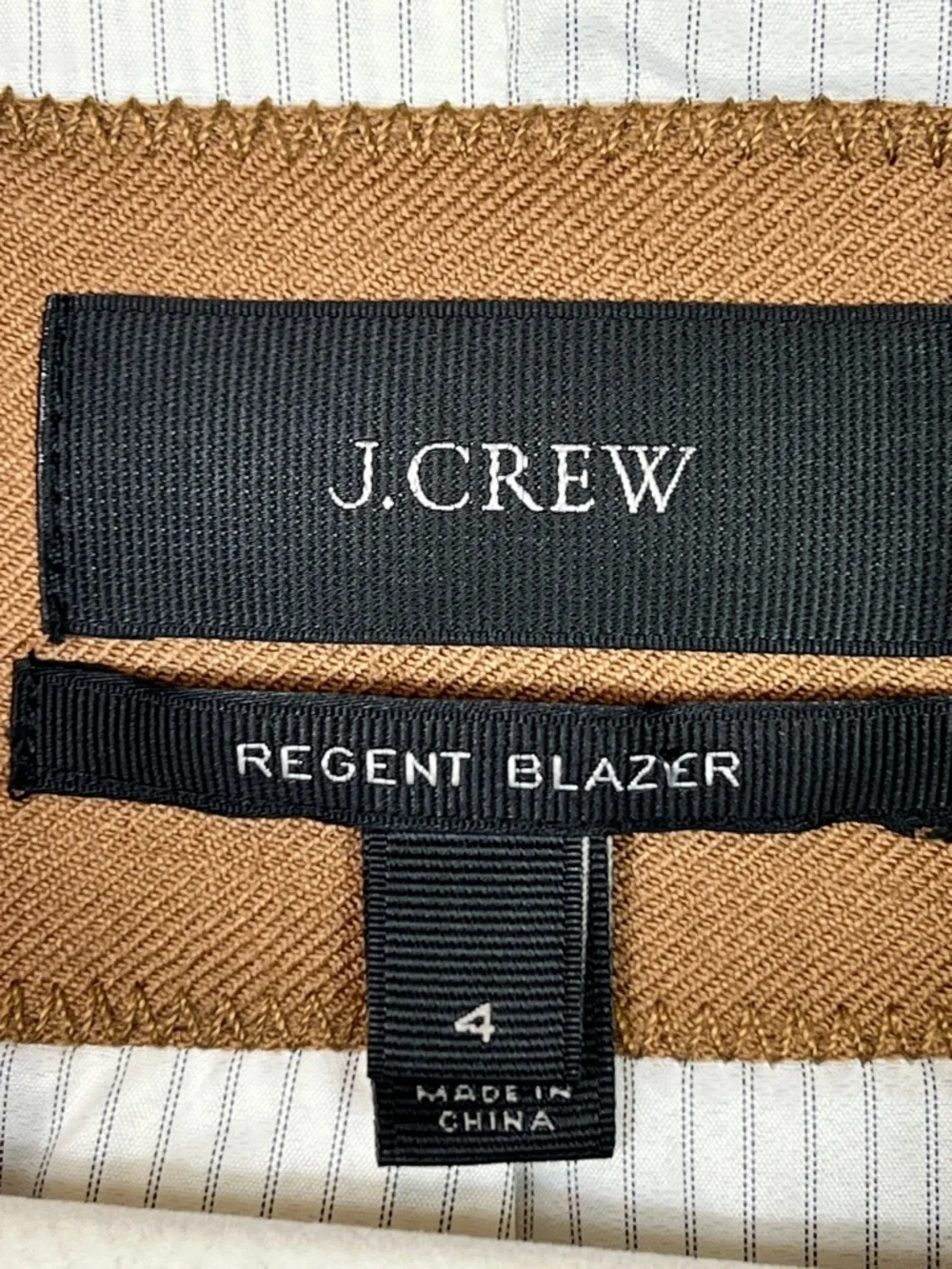 J.Crew Regent Blazer Camel Color Wool Blend Tailored Classic Career Jacket 4 - Picture 10 of 13